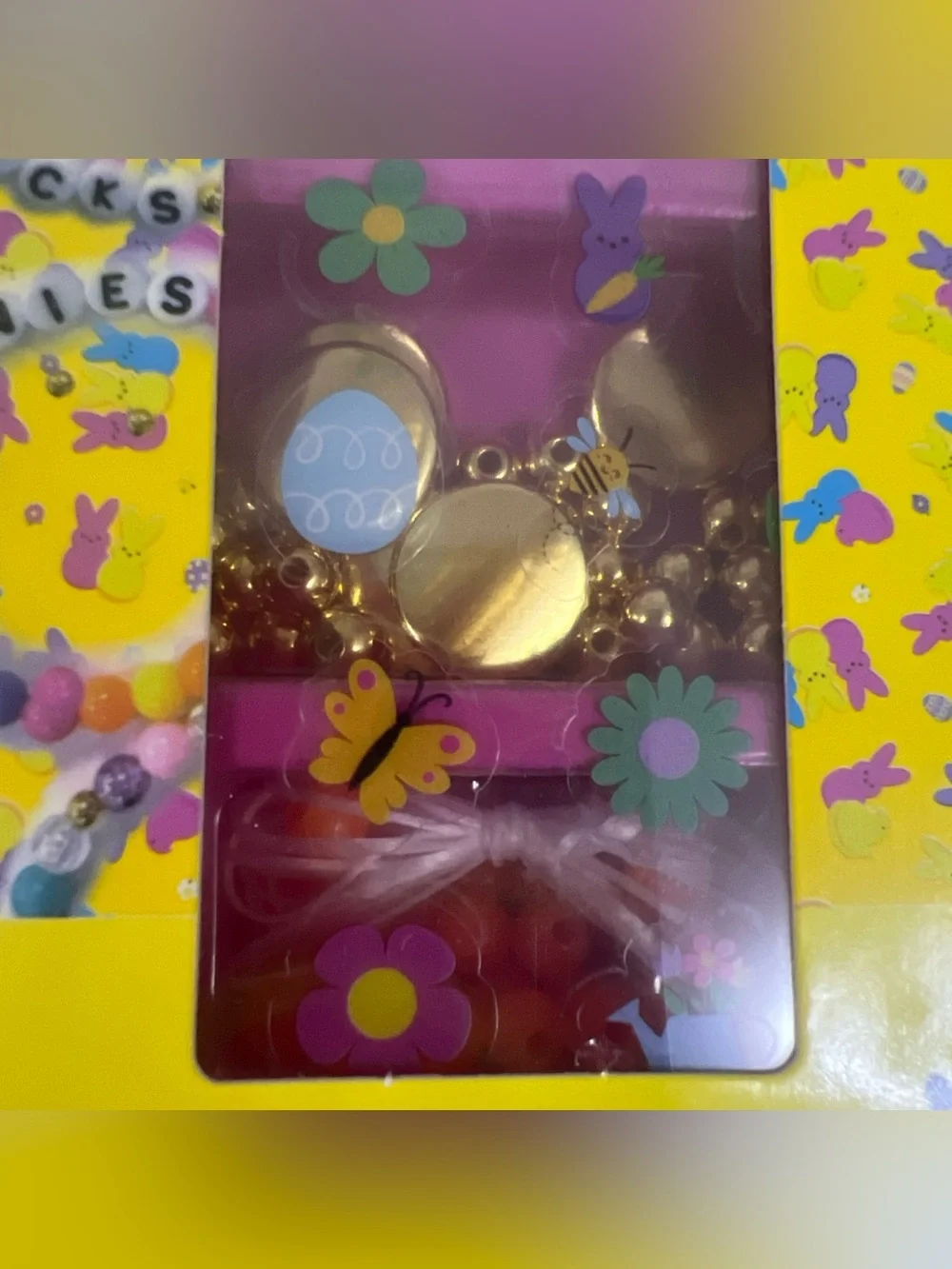 Peeps Kids Jewelry Activity Set - Yellow/Pink Bead Craft Kit